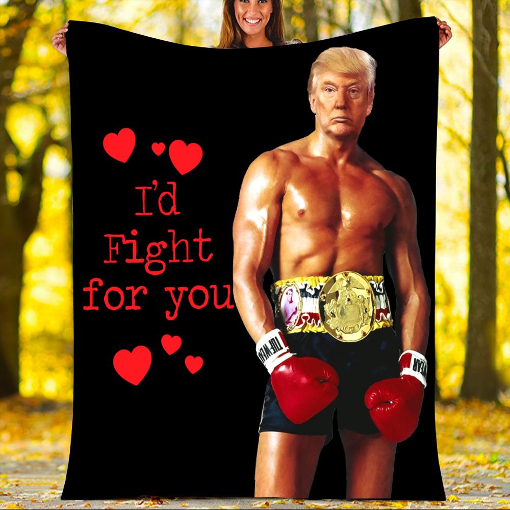 Custom Blanket Boxer Trump Rocky Meme Heavyweight Joke Blanket - Fleece Blanket-A Loves Gift