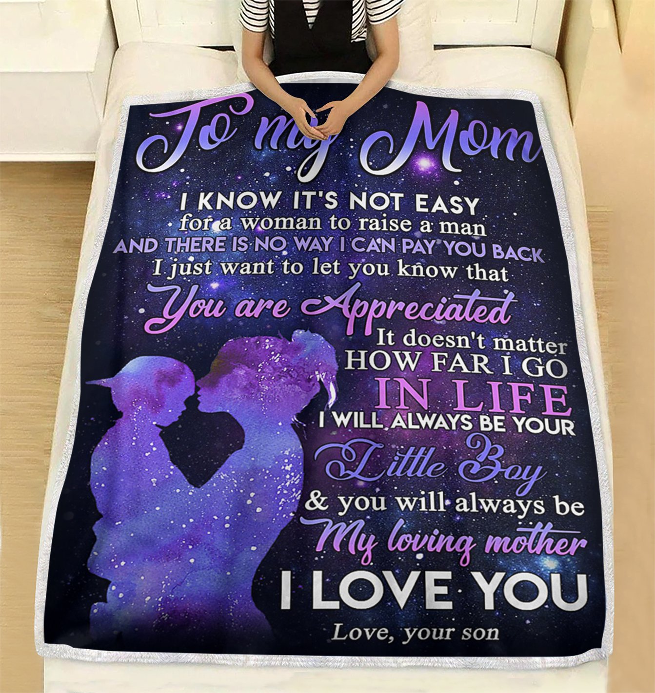 Custom Blanket To My Mom Blanket - Gift For Mom - Fleece Blanket-A Loves Gift