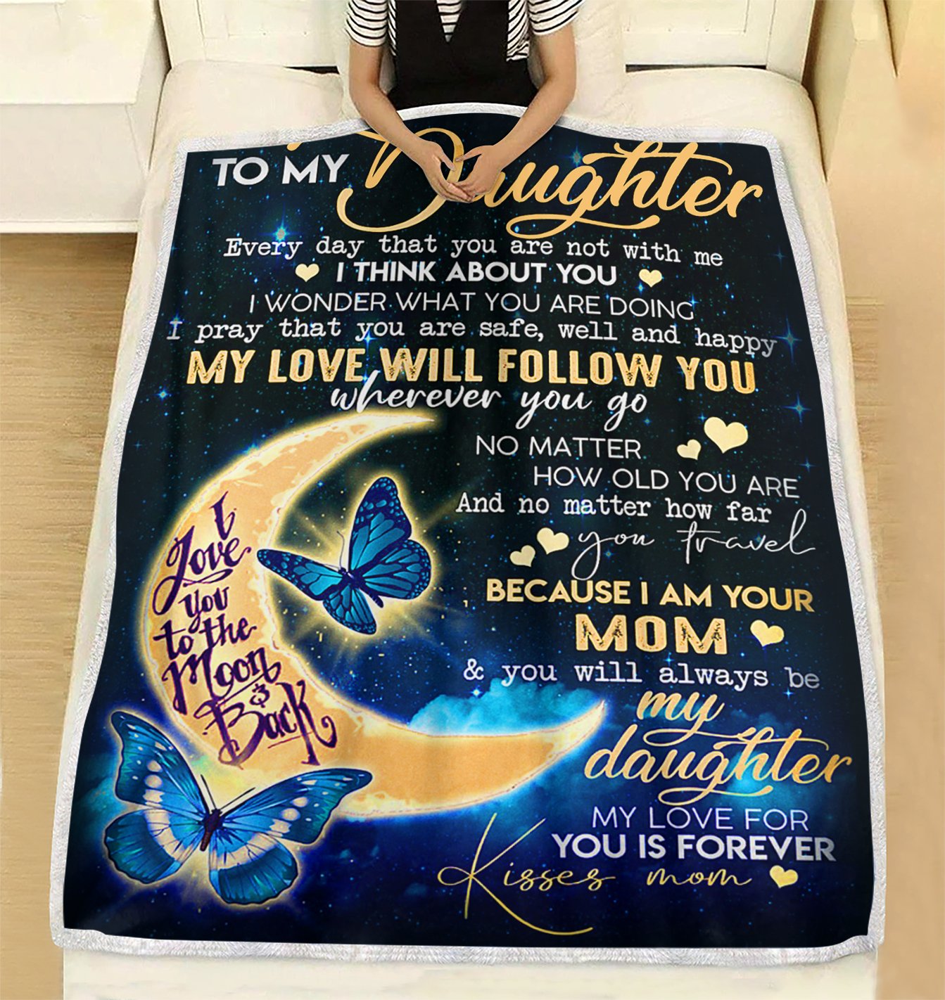 Custom Blanket To My Daughter Blanket - Perfect Gift For Daughter - Fleece Blanket-A Loves Gift