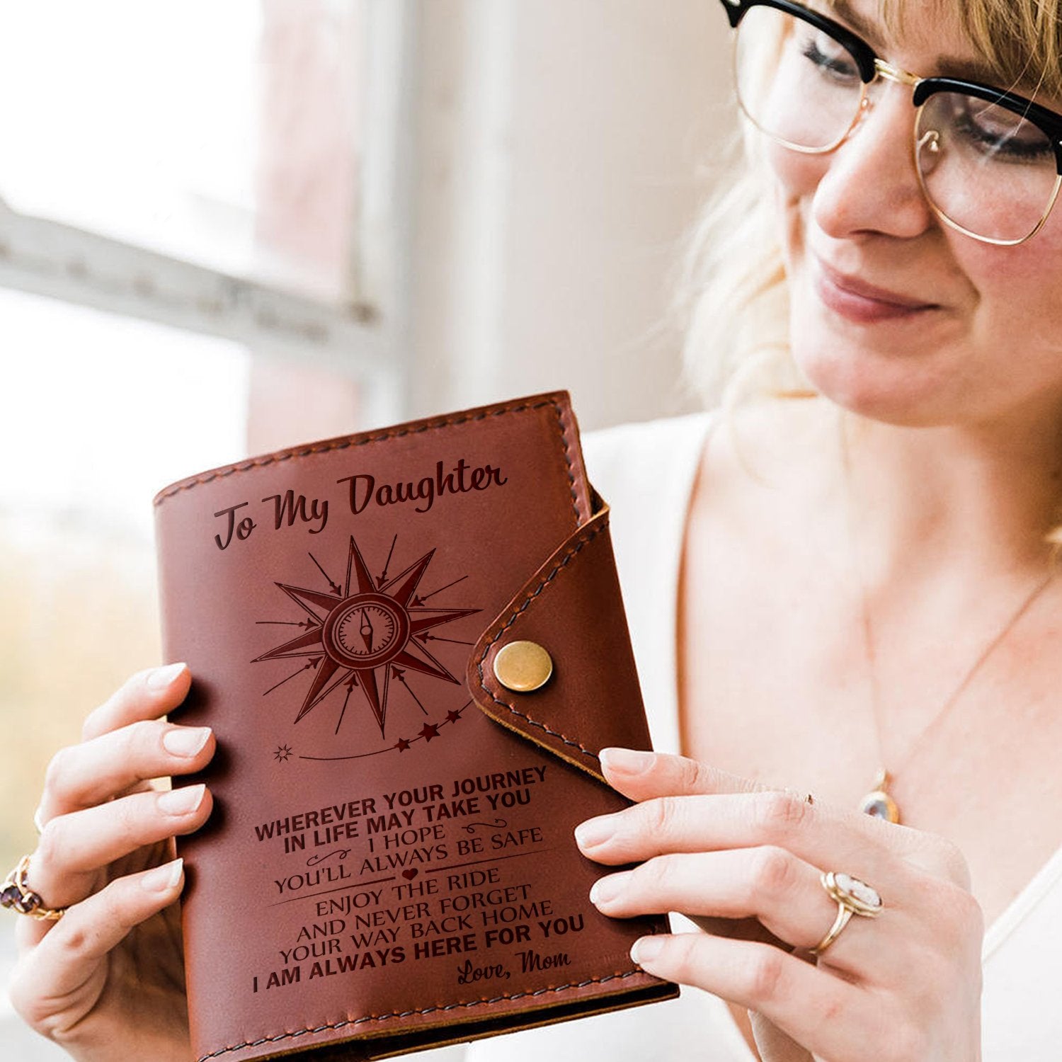 DAUGHTER MOM - ALWAYS BE SAFE - JOURNAL COVER-A Loves Gift