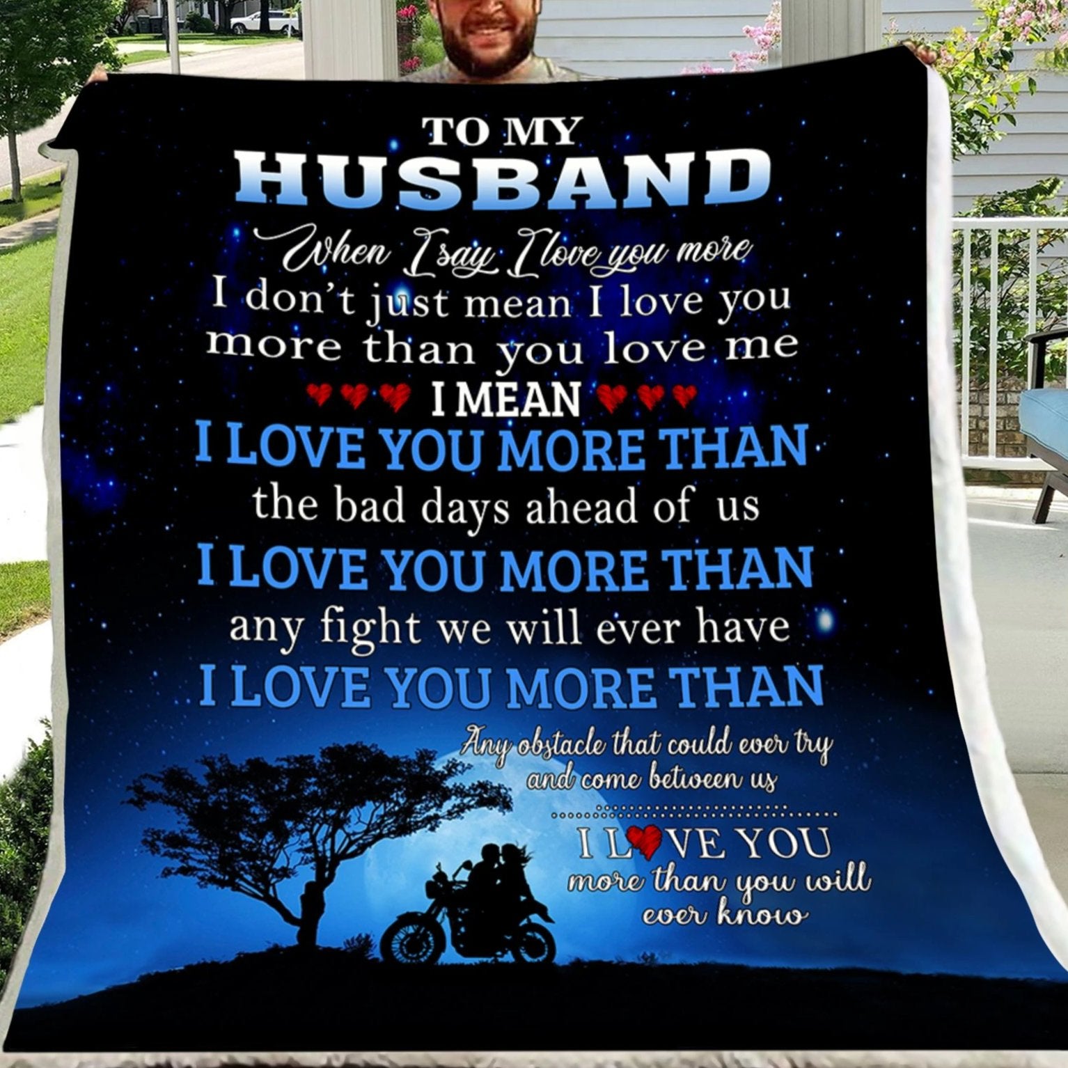 Wife to husband - I love you more than you will ever know biker blanket Gsge-A Loves Gift