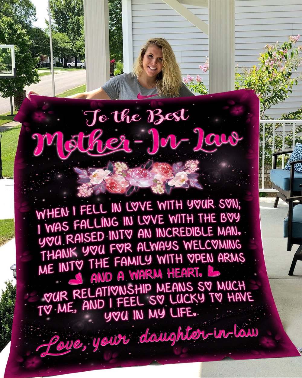 Thoughtful gift for mother in law - blanket - famh-A Loves Gift