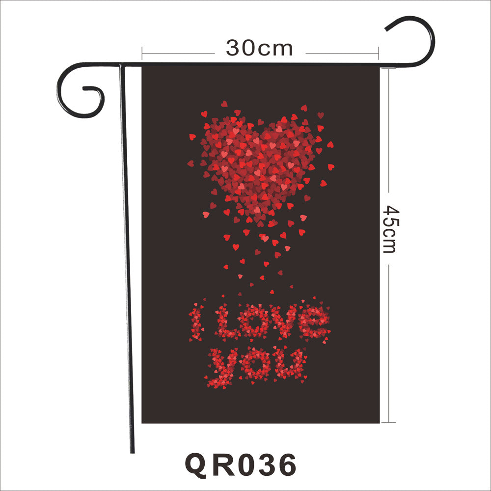 Festive Atmosphere Garden Flag, Garden Flag，Plastic Flags-A Loves Gift