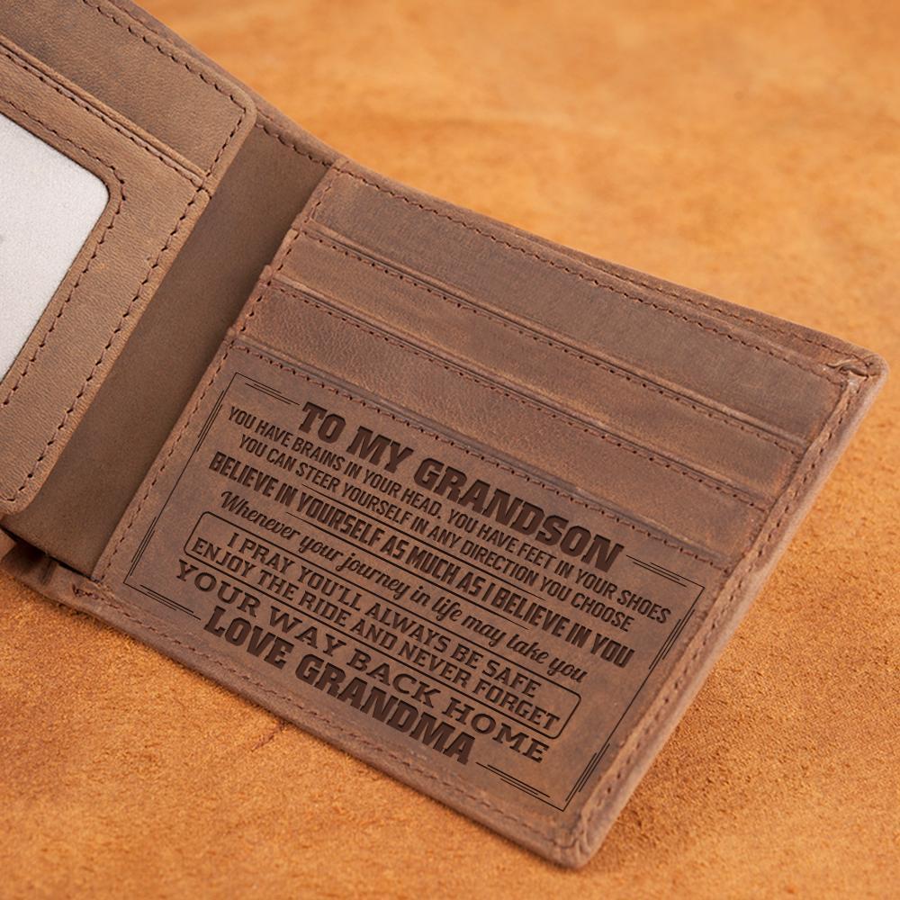 LEATHER WALLET - GRANDSON-A Loves Gift