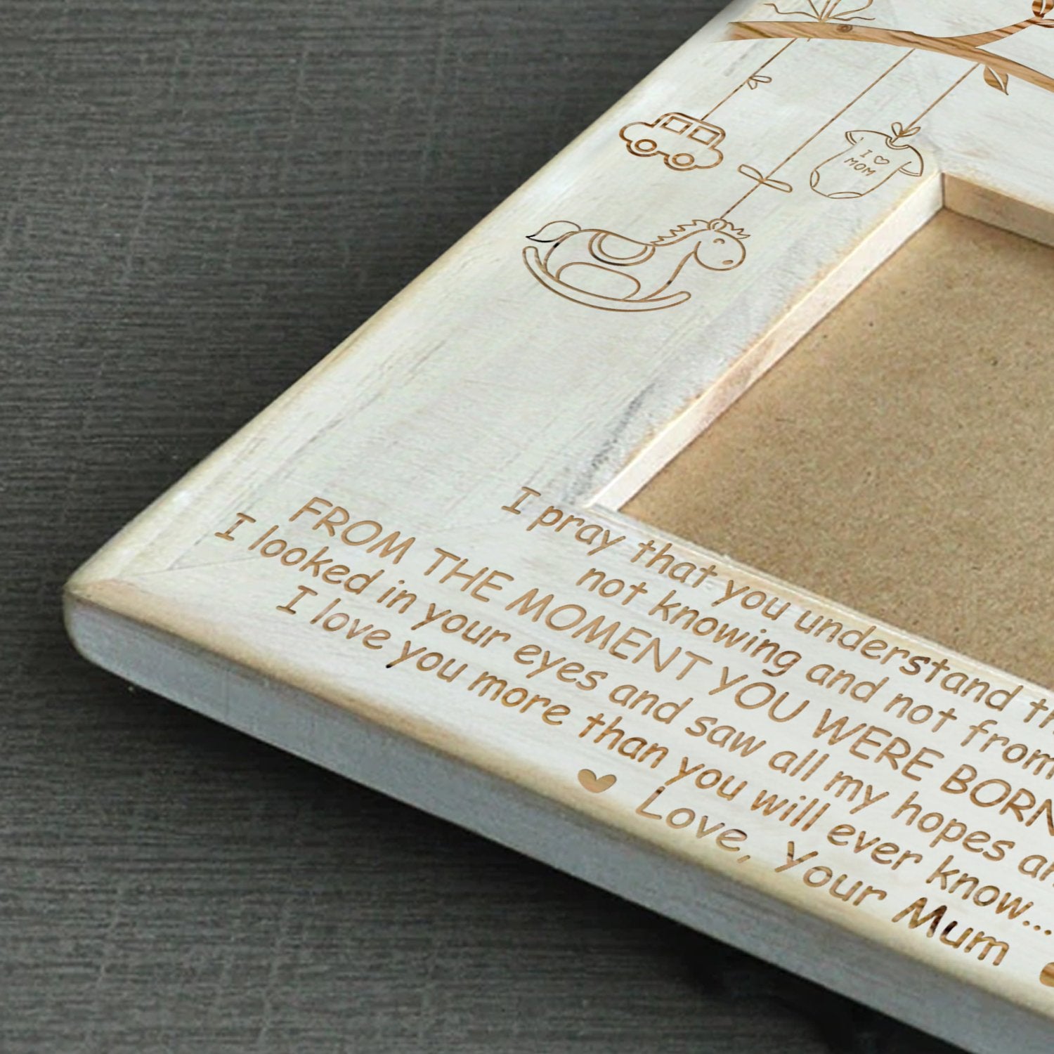 SON MUM - FOR NOW FOR ALWAYS - WOOD FRAME