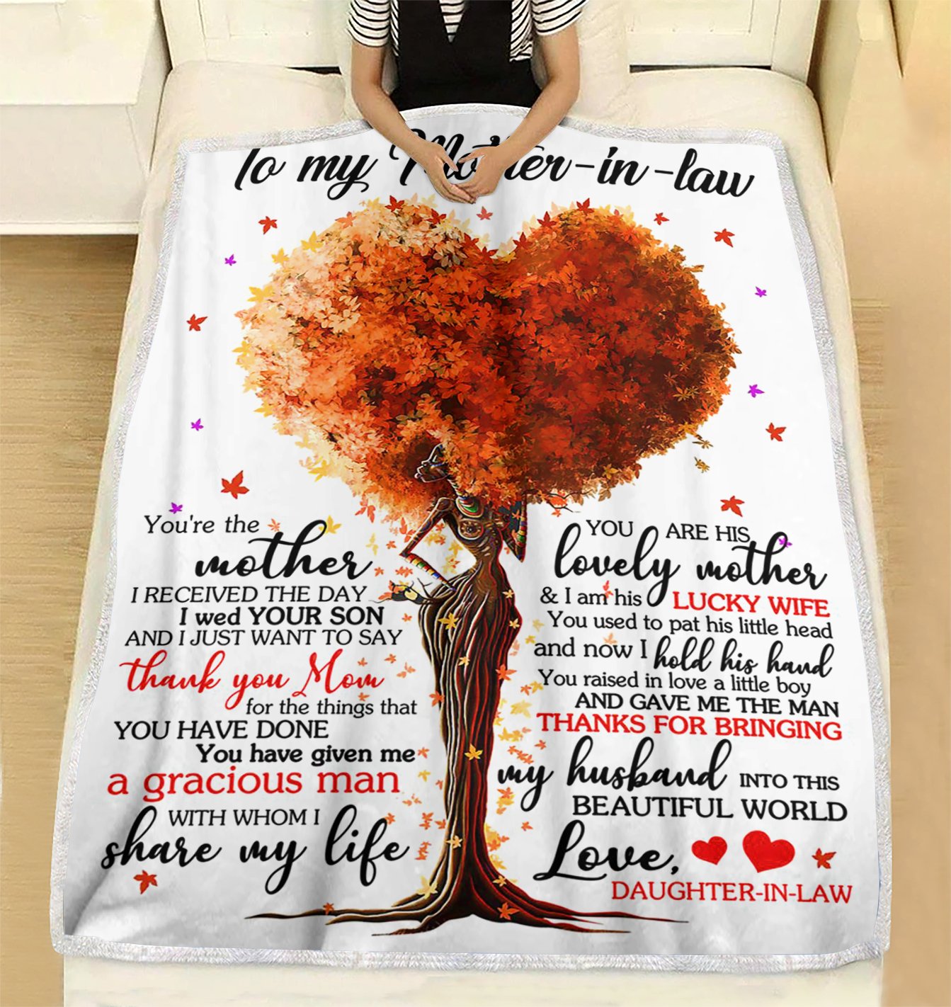 Custom Blanket To My Mother In Law Blanket - Gift for Mom - Fleece Blanket-A Loves Gift