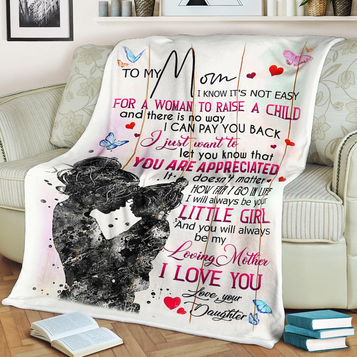 Customs Blanket To My Mom Blanket - Gift for Mom - Fleece Blanket-A Loves Gift