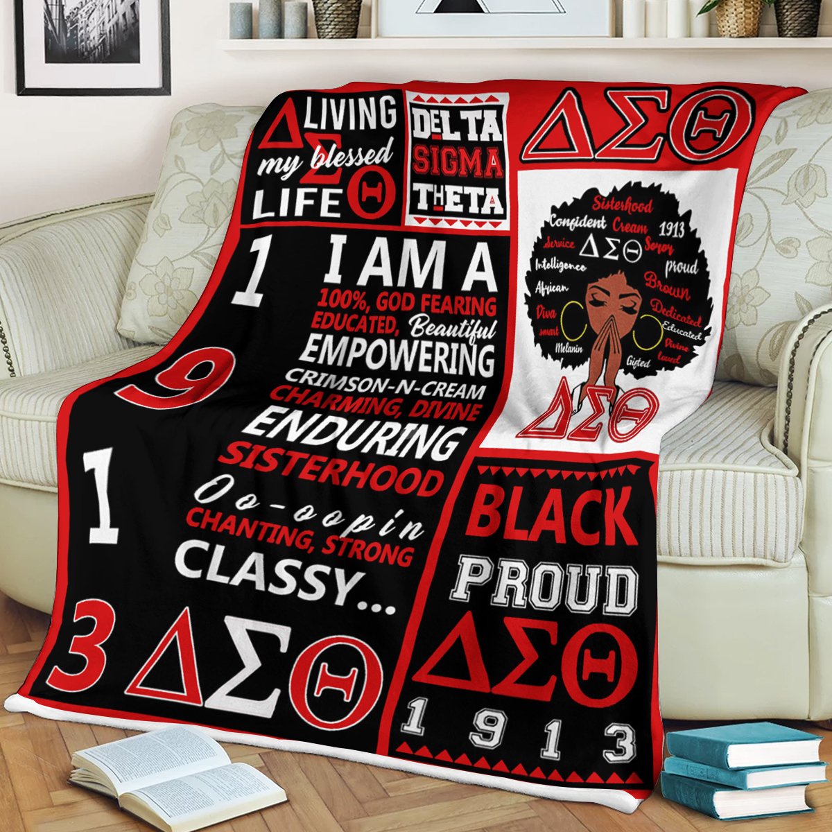 Custom Blanket Delta Sigma Theta Blanket - Fleece Blanket-A Loves Gift