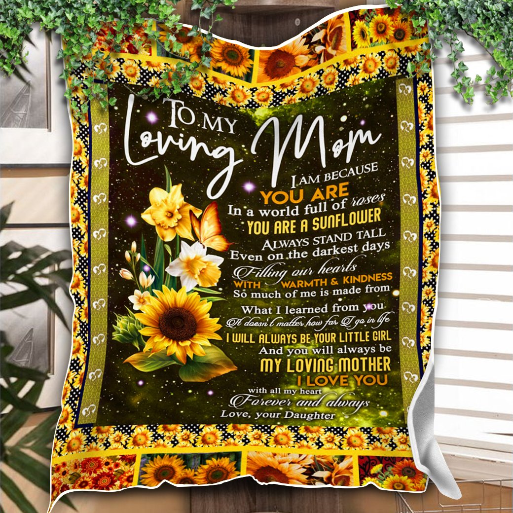Custom Blanket Sunflower To My Loving Mom Blanket - Fleece Blanket-A Loves Gift