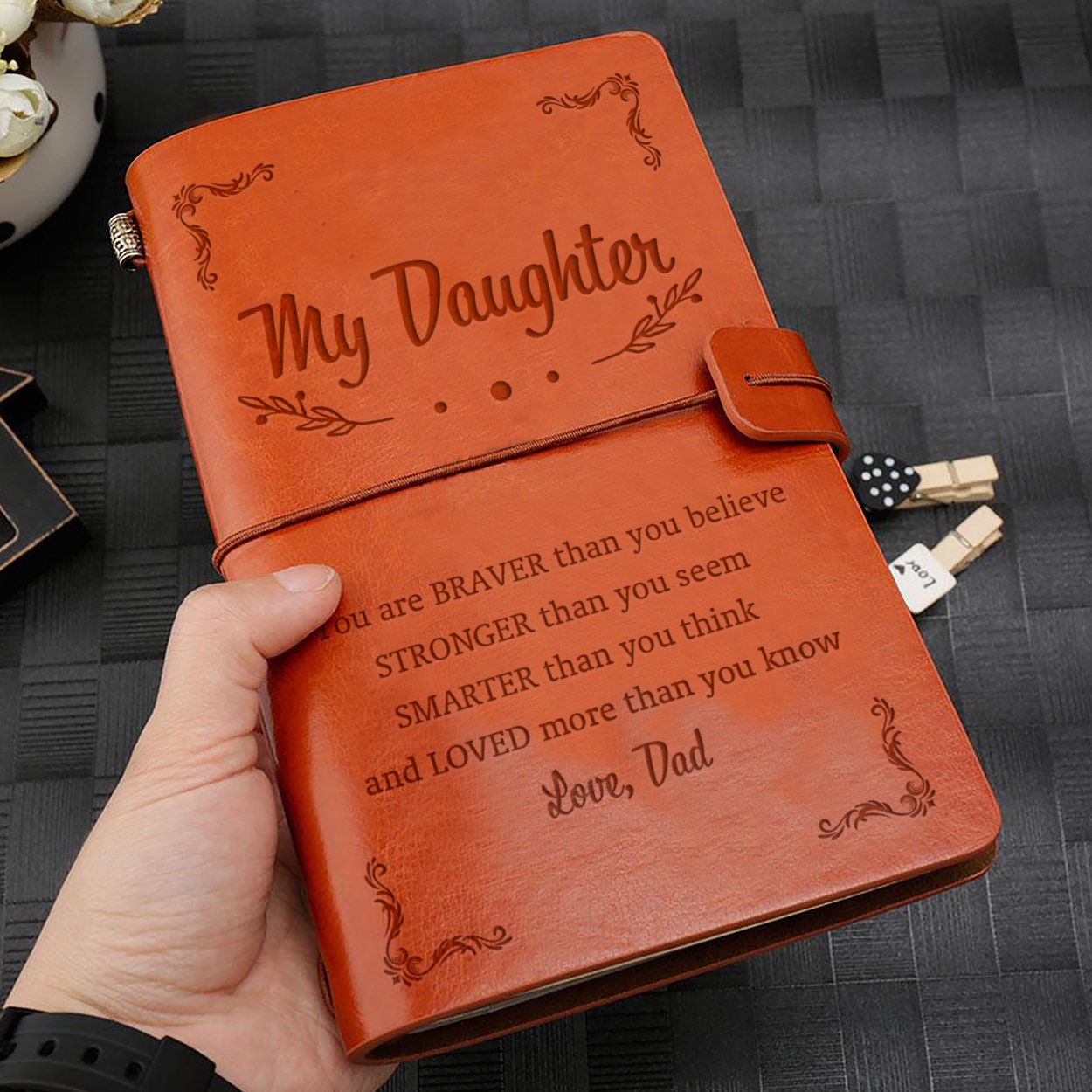 DAUGHTER DAD - BRAVER - VINTAGE JOURNAL 