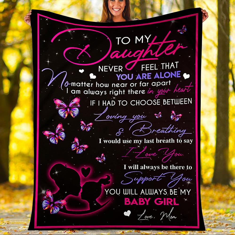 Custom Blankets To My Daughter Blanket - Perfect Gift For Daughter - Fleece Blanket-A Loves Gift