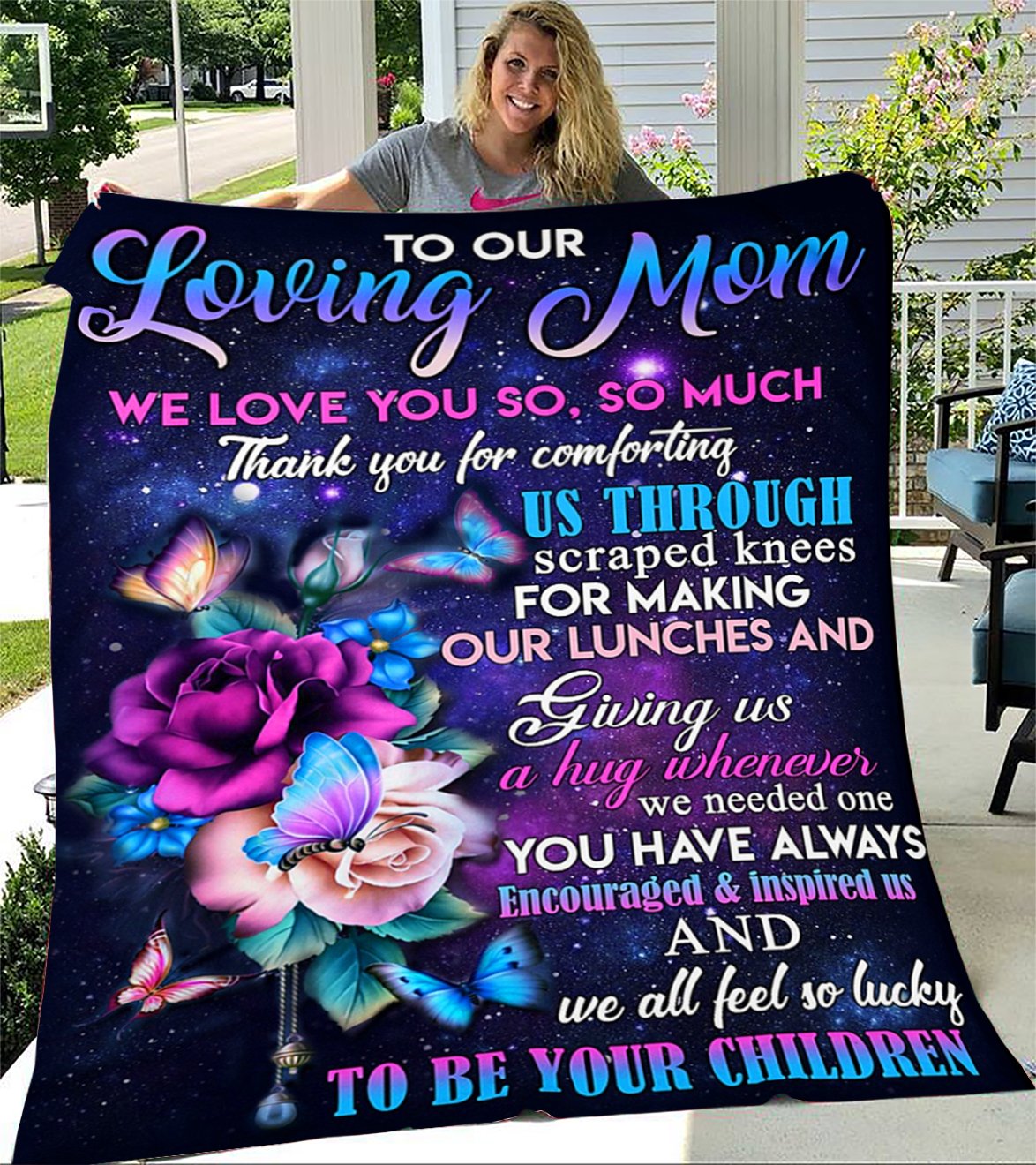 Custom Blanket To Our Loving Mom Blanket - Gift For Mom - Fleece Blanket-A Loves Gift