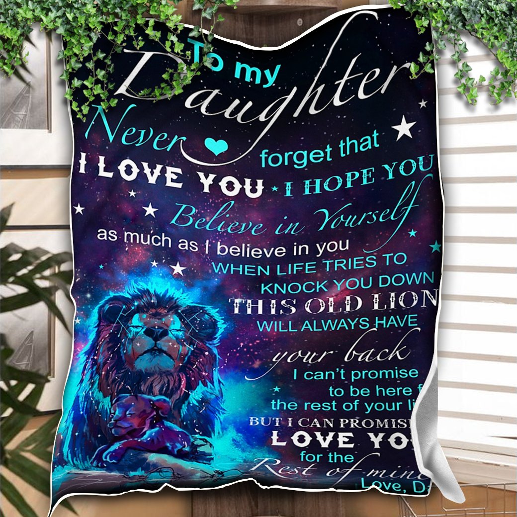 Custom Blanket Lion To My Daughter Blanket - Gift For Daughter - Fleece Blanket-A Loves Gift