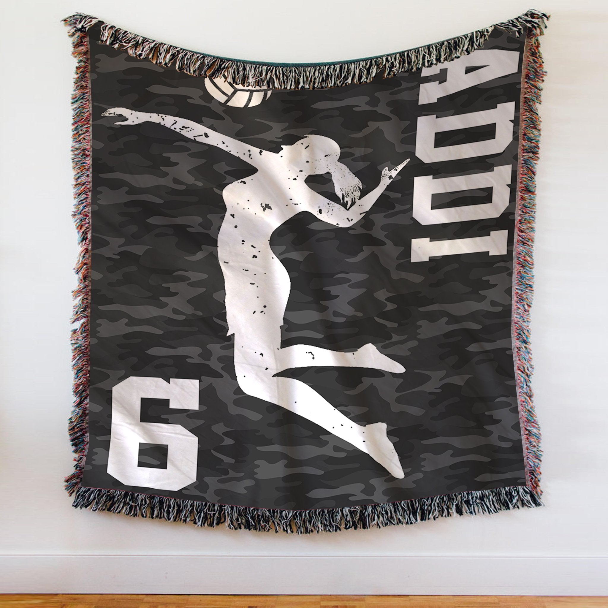 Custom Woven Blanket Volleyball Personalized Name Woven Throw Blanket - 50x60-A Loves Gift