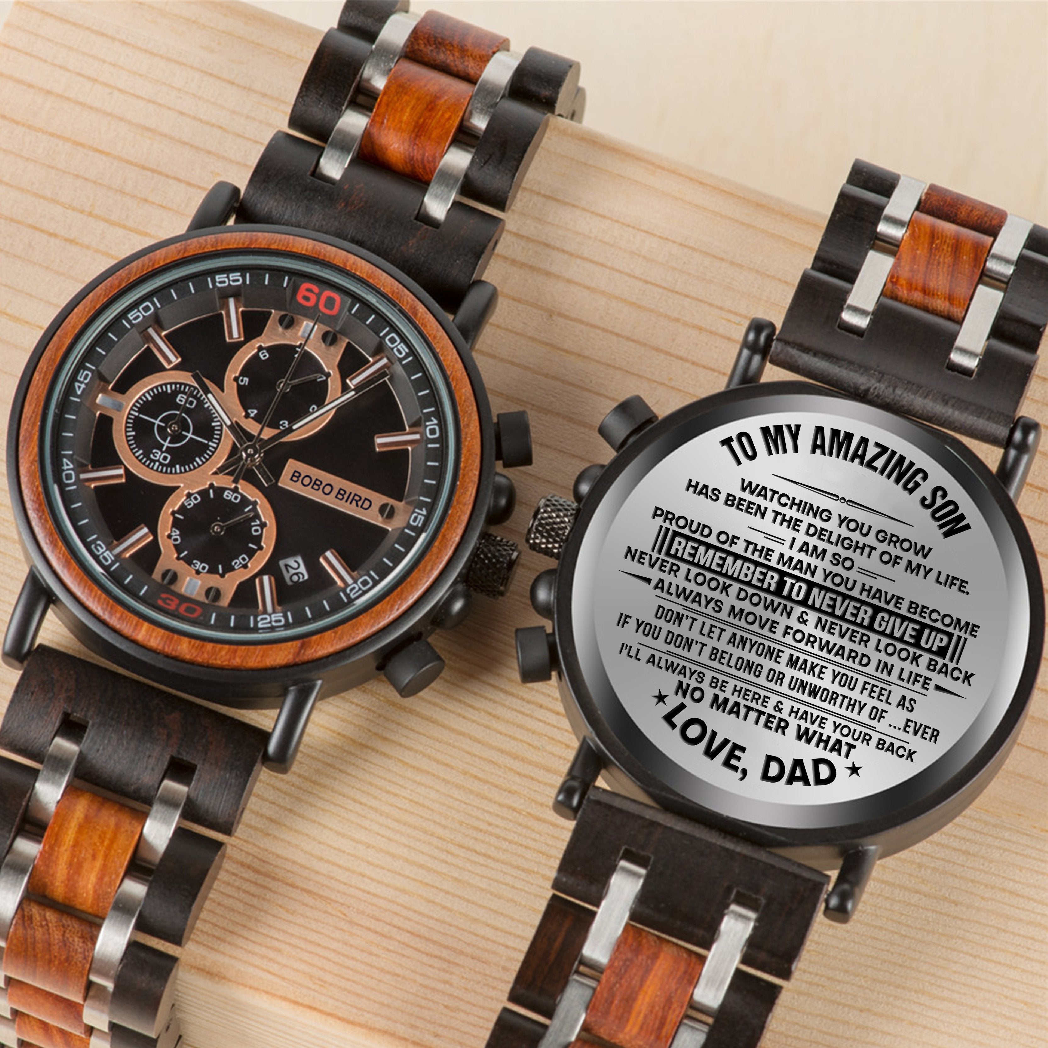 Engraved Wooden Watch - Great Gifts For Son-A Loves Gift