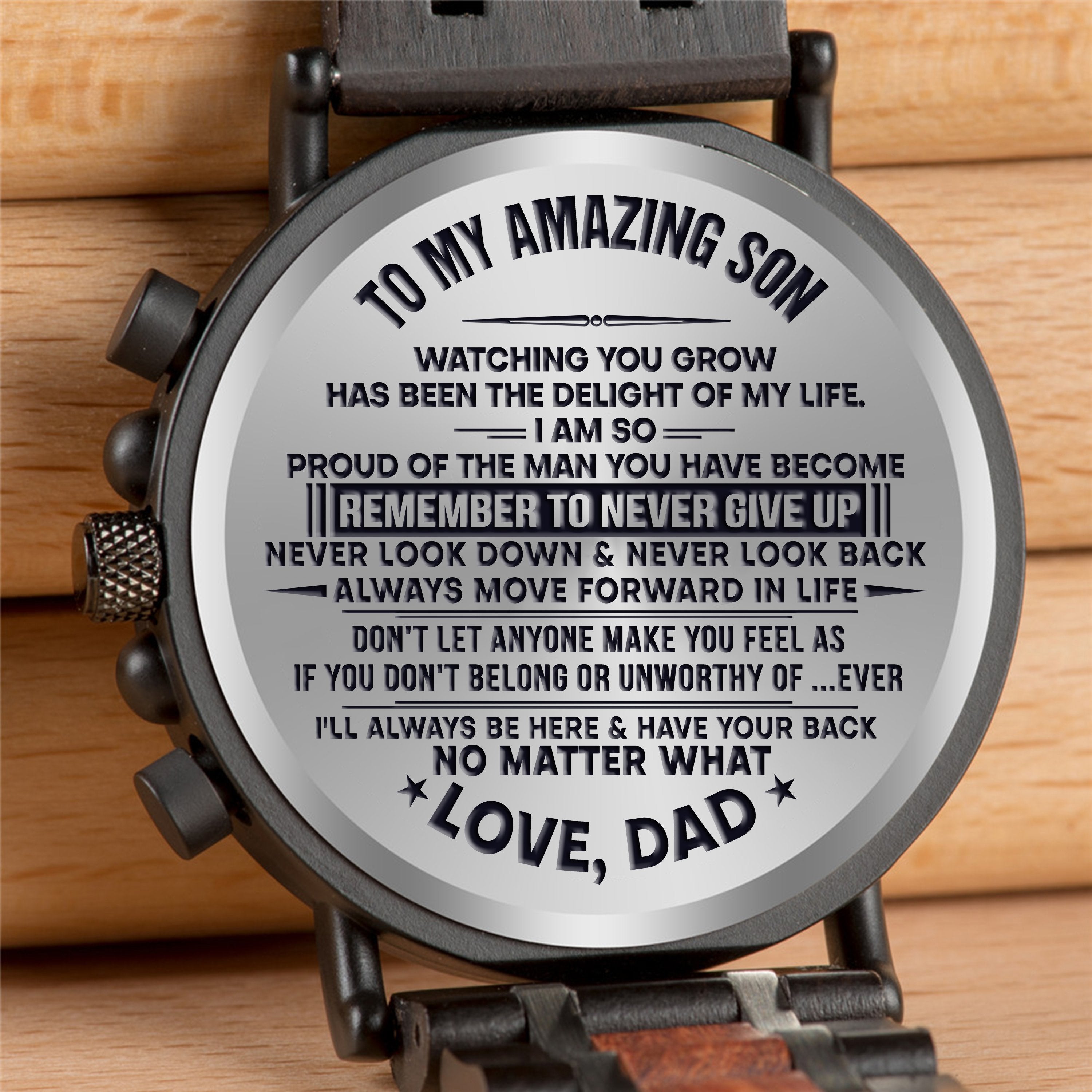 Engraved Wooden Watch - Great Gifts For Son-A Loves Gift
