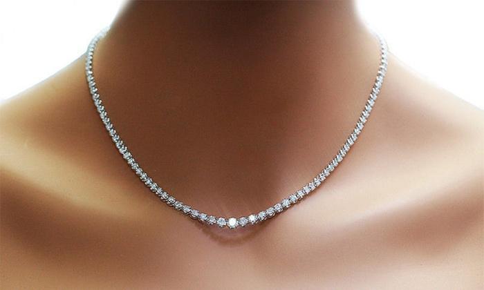 42.00 CTTW Cubic Zirconia Tennis Necklace, , Riakoob Jewelry, Riakoob Jewelry  jewelryjewelry deals, swarovski crystal jewelry, groupon jewelry,, jewelry for mom,