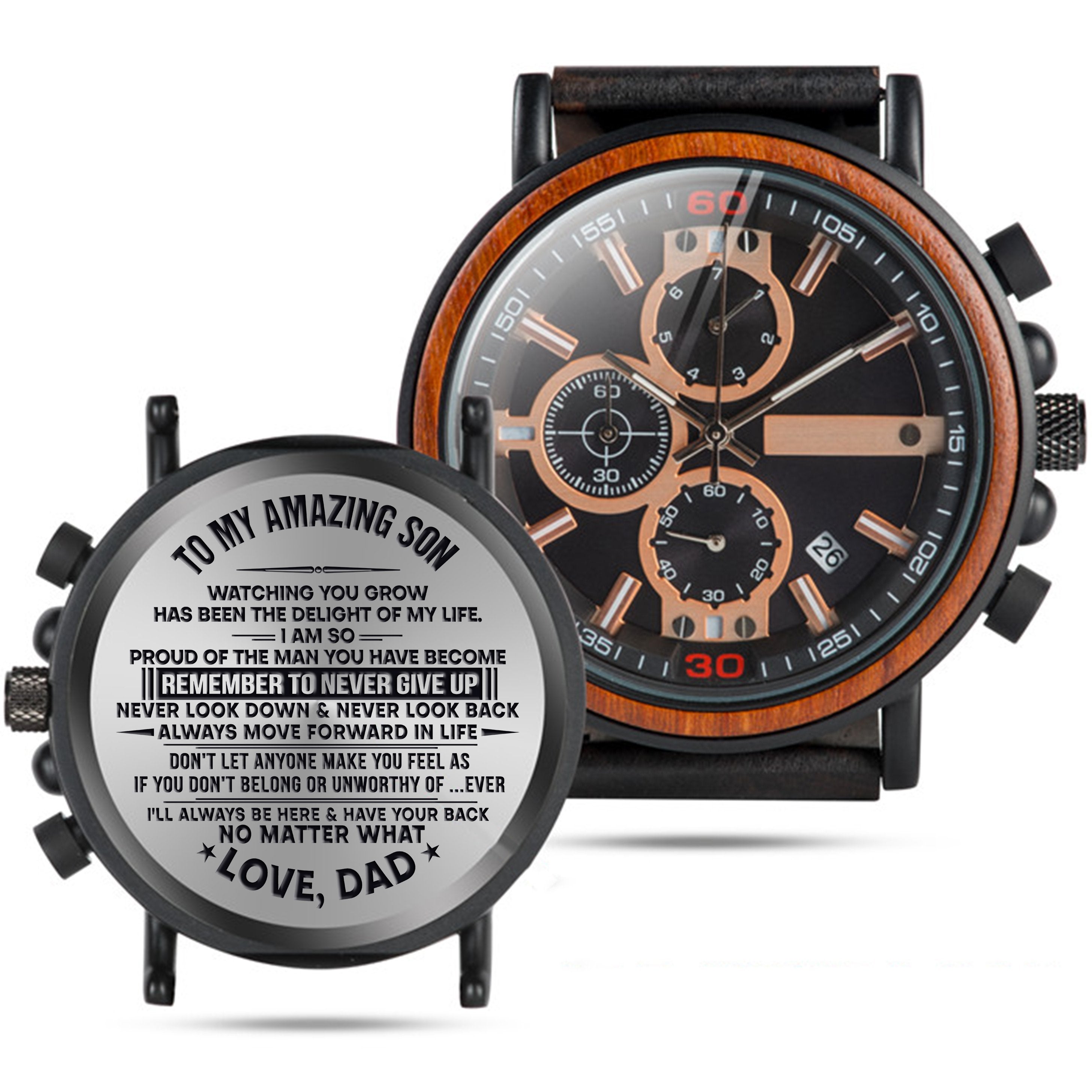 Engraved Wooden Watch - Great Gifts For Son-A Loves Gift