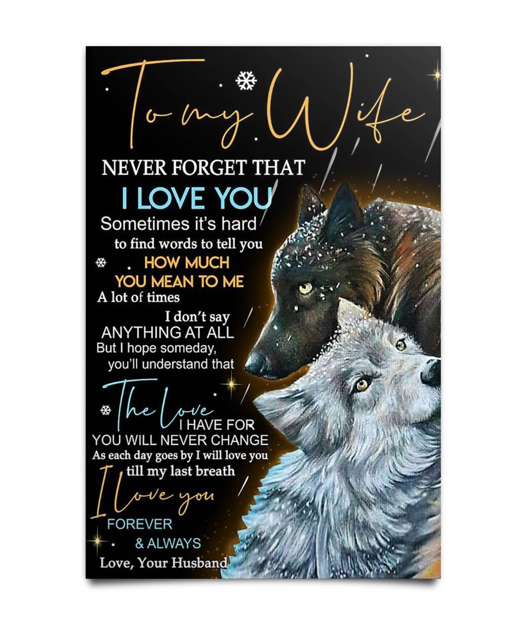 Perfect Gifts For Wife - To My Wife  Poster Poster-A Loves Gift