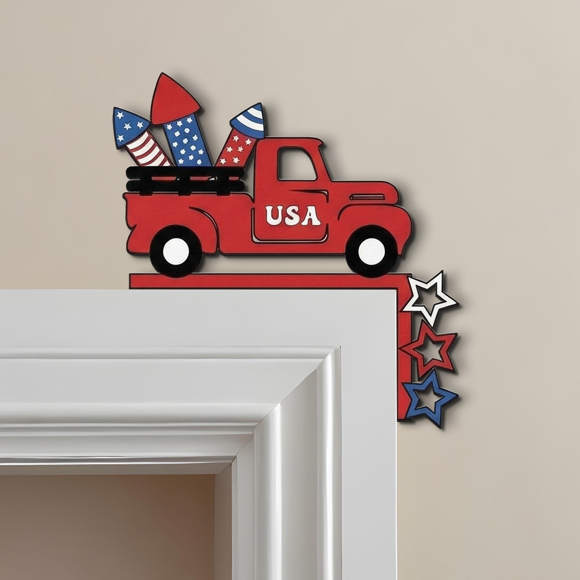 4th Of July Patriotic Usa 250th Anniversary - Personalized Door Corner Wood Sign