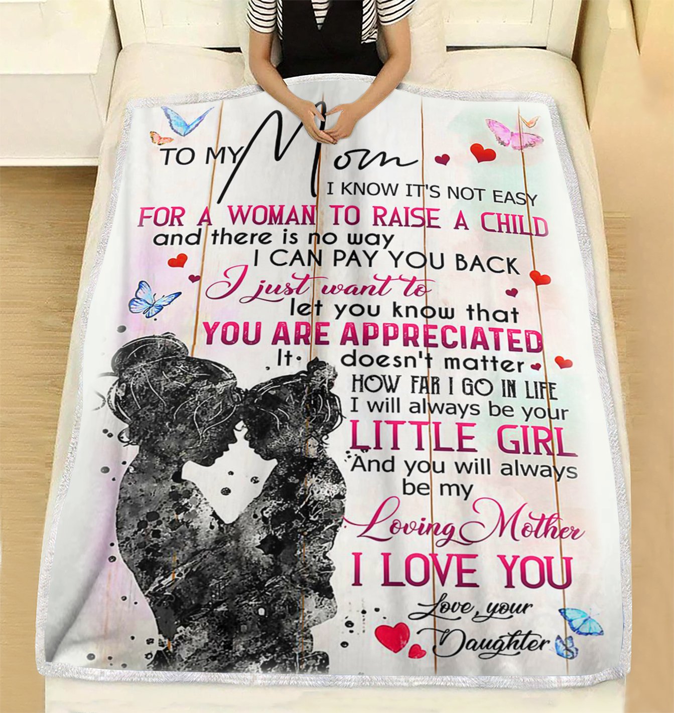 Customs Blanket To My Mom Blanket - Gift for Mom - Fleece Blanket-A Loves Gift