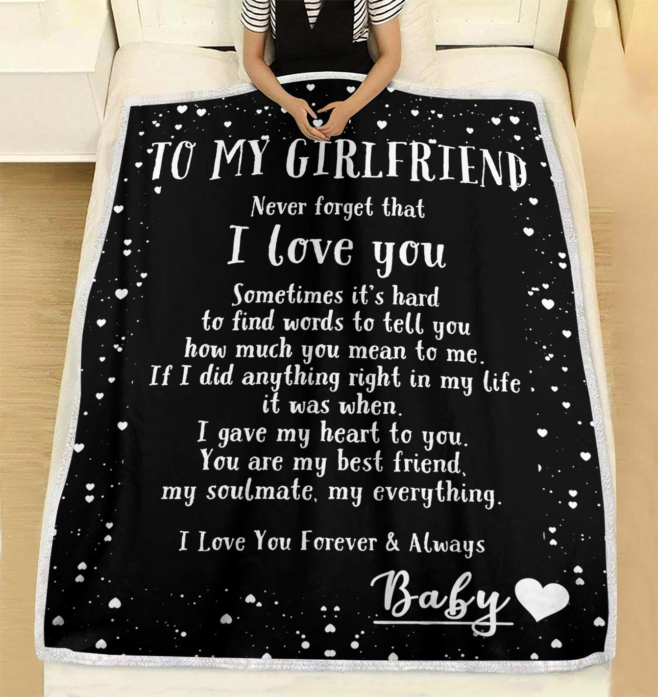 Custom Blankets Personalized Blanket - Perfect gift for Girlfriend - Fleece Blanket-A Loves Gift