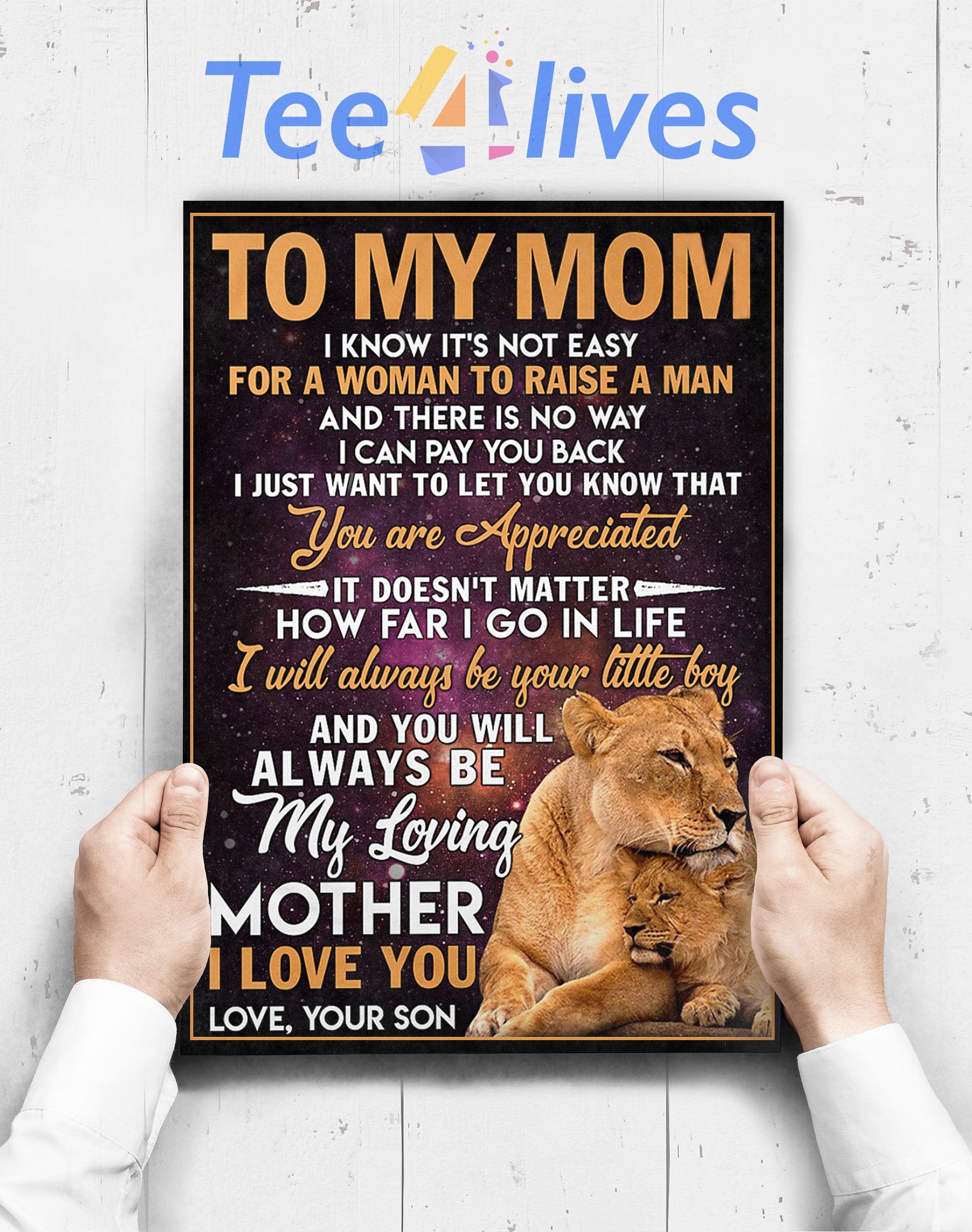 Custom Poster Prints Wall Art Lion To My Mom Poster - Gift for Mom-A Loves Gift