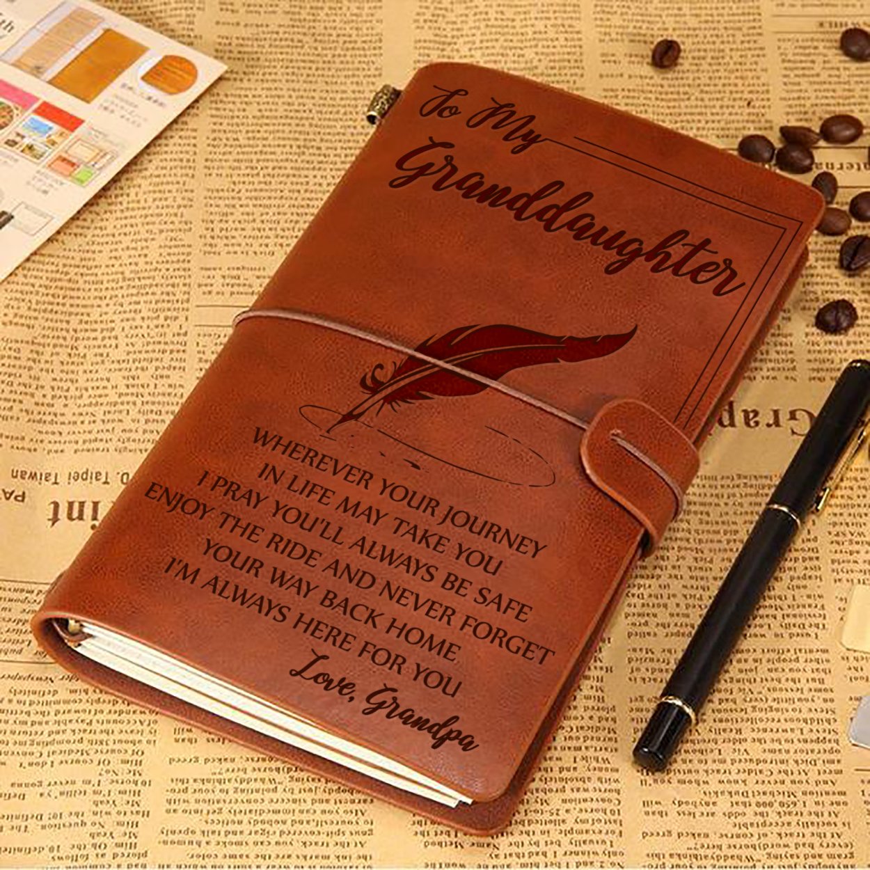 GRANDDAUGHTER GRANDPA - ENJOY THE RIDE - VINTAGE JOURNAL-A Loves Gift