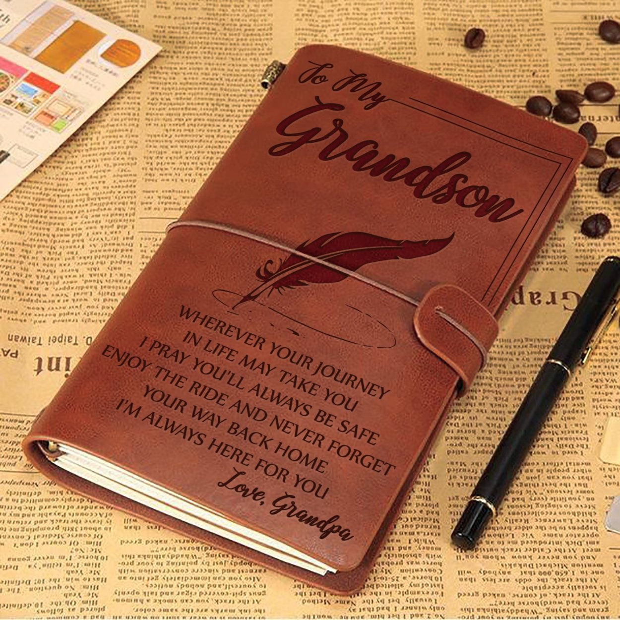 GRANDSON GRANDPA - ENJOY THE RIDE - VINTAGE JOURNAL-A Loves Gift