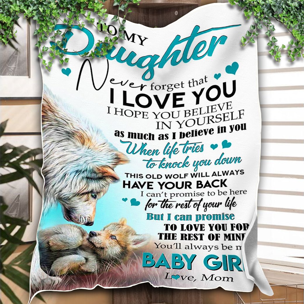 Custom Blankets To My Daughter Wolf Blanket - Fleece Blanket-A Loves Gift