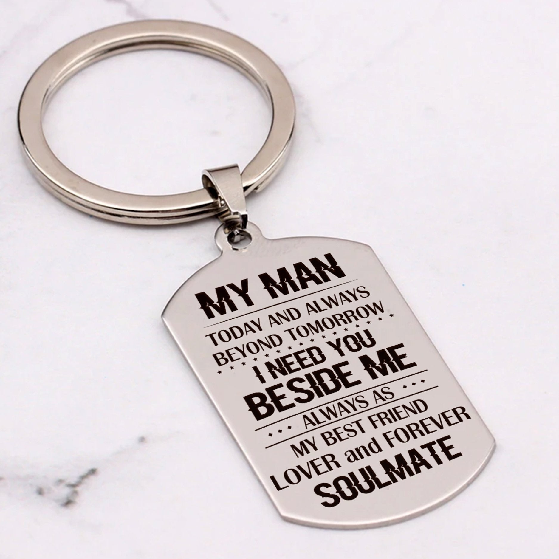 MY MAN - BESIDE ME - KEY CHAIN 1-A Loves Gift