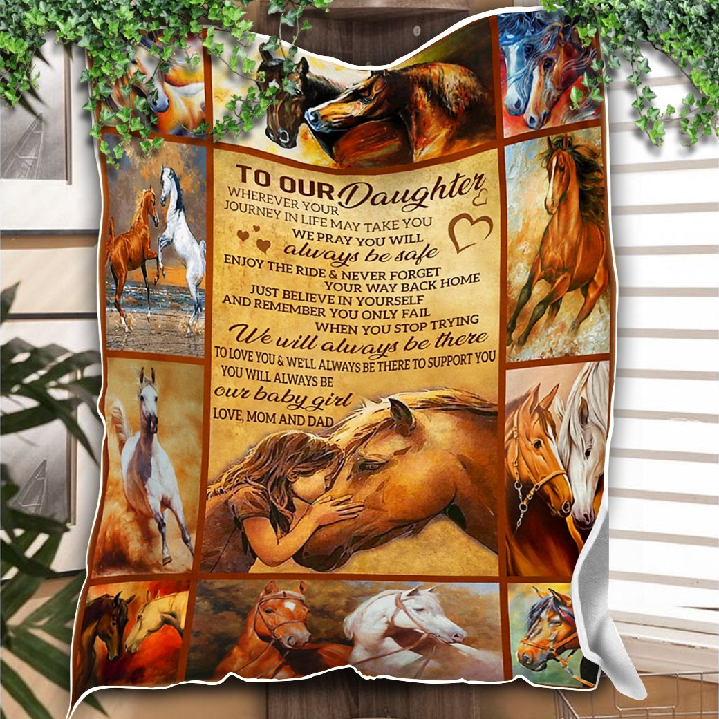 Custom Blankets Horse Blanket - To My Daughter - Fleece Blanket-A Loves Gift