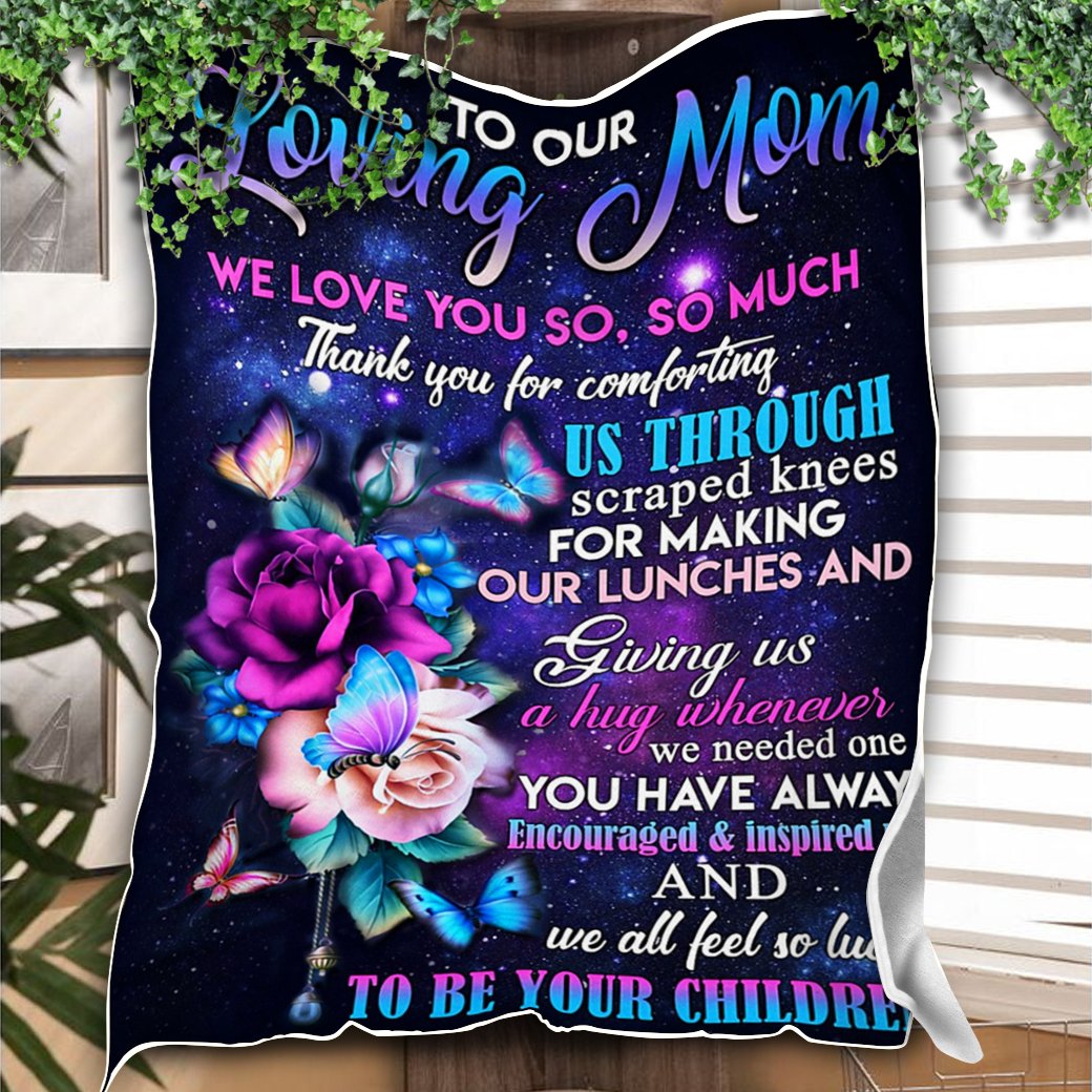 Custom Blanket To Our Loving Mom Blanket - Gift For Mom - Fleece Blanket-A Loves Gift