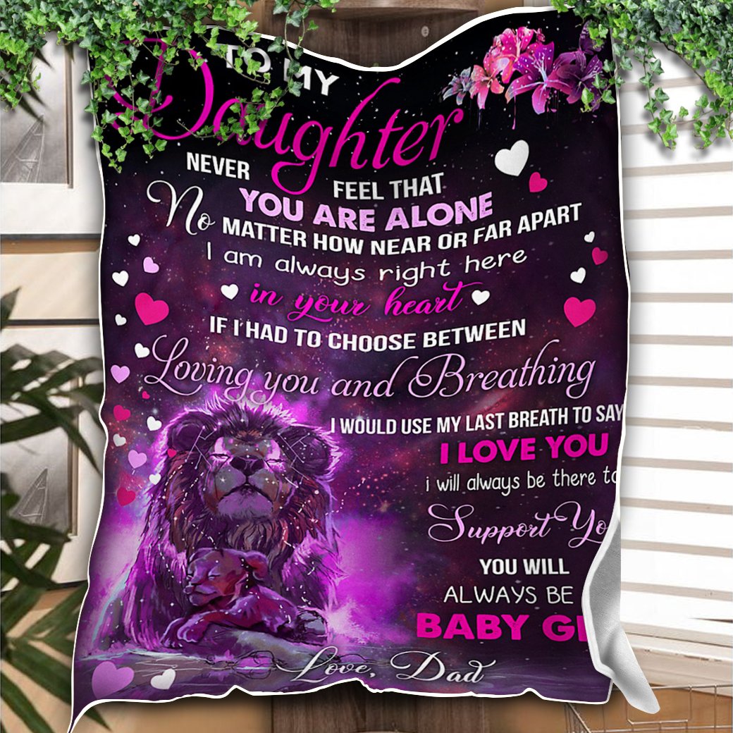 Custom Blanket Lion To My Daughter Blanket - Gift For Daughter - Fleece Blanket-A Loves Gift