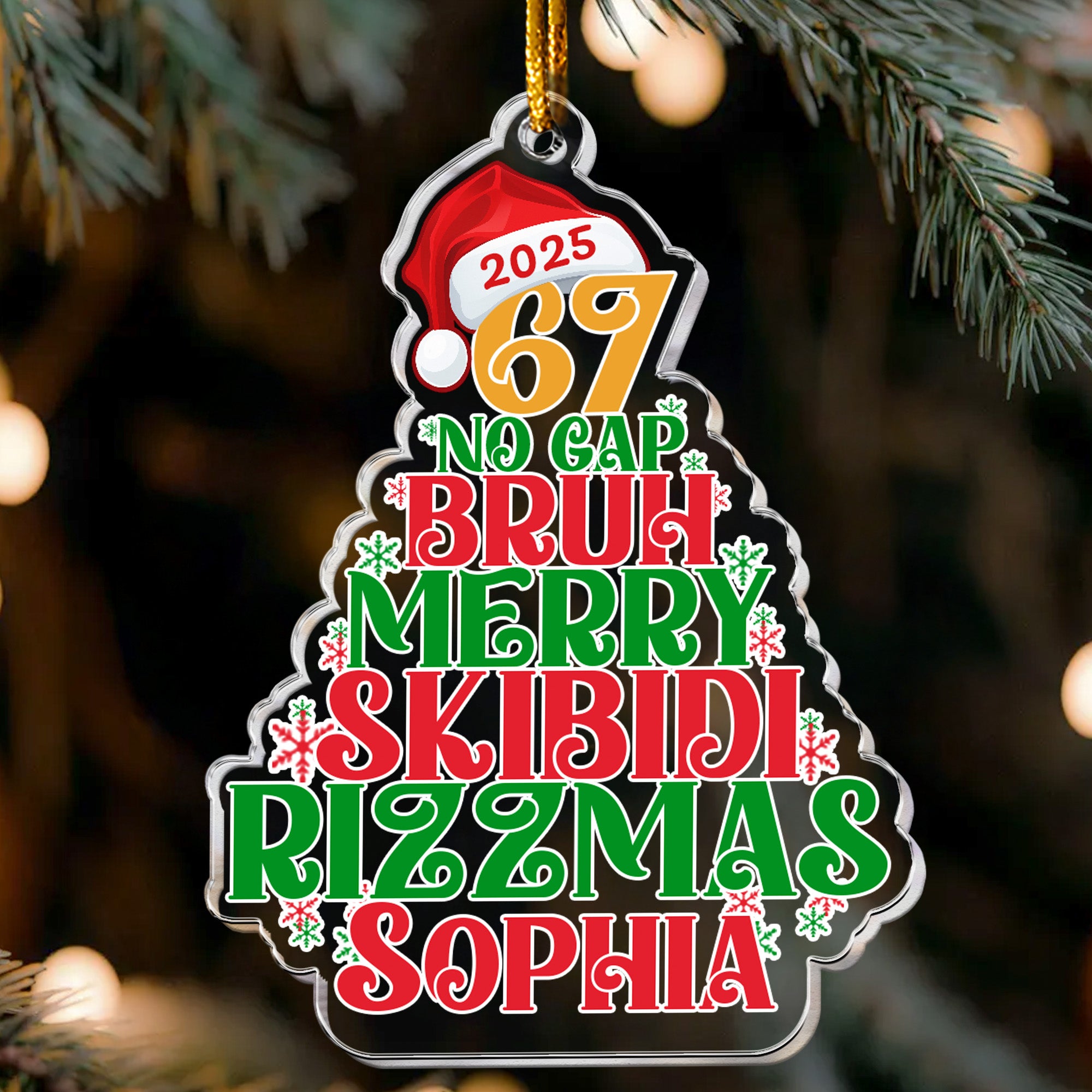 67 Bruh 2025 Slang - Personalized Acrylic Ornament