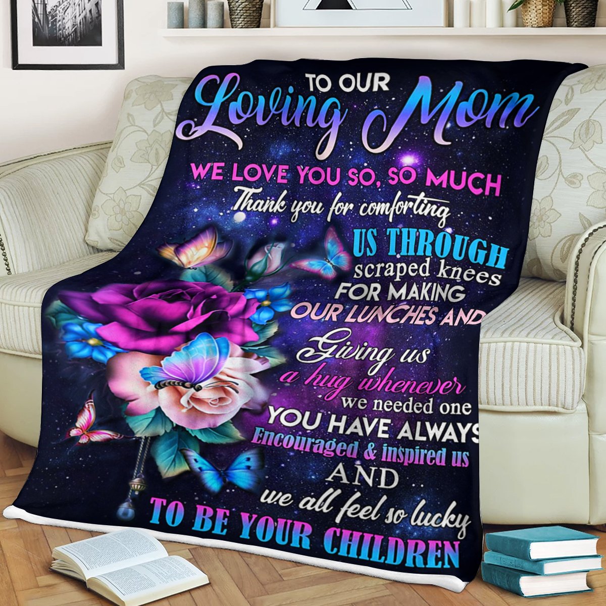 Custom Blanket To Our Loving Mom Blanket - Gift For Mom - Fleece Blanket-A Loves Gift