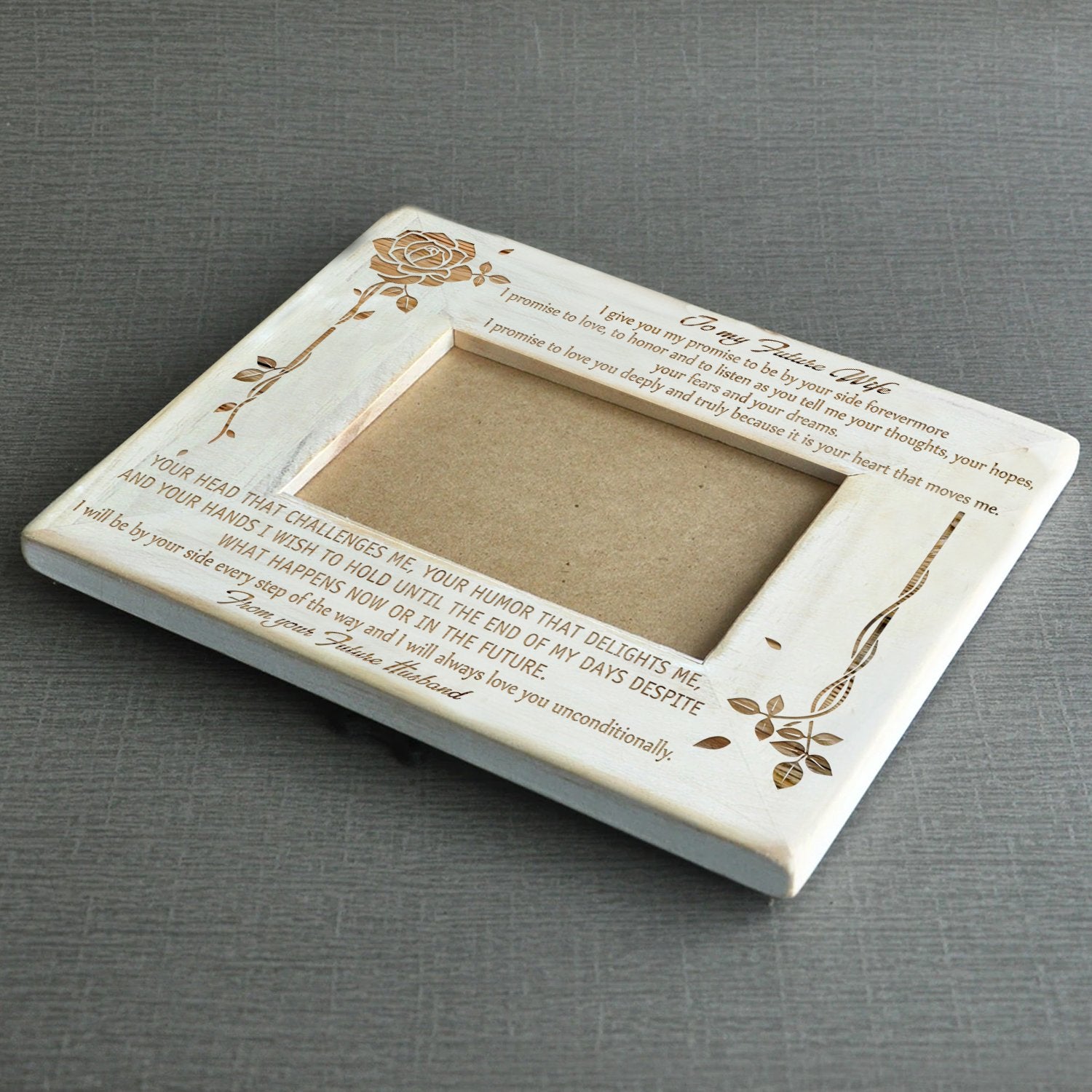 TO MY FUTURE WIFE - I WILL BE BY YOUR SIDE EVERY STEP OF THE WAY - WOOD FRAME