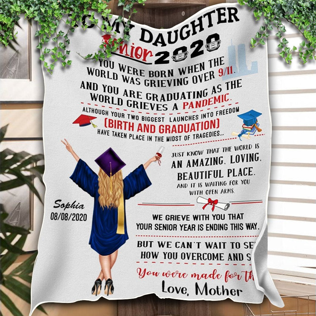 Custom Blanket To My Daughter Personalized Graduation Blanket - Fleece Blanket-A Loves Gift