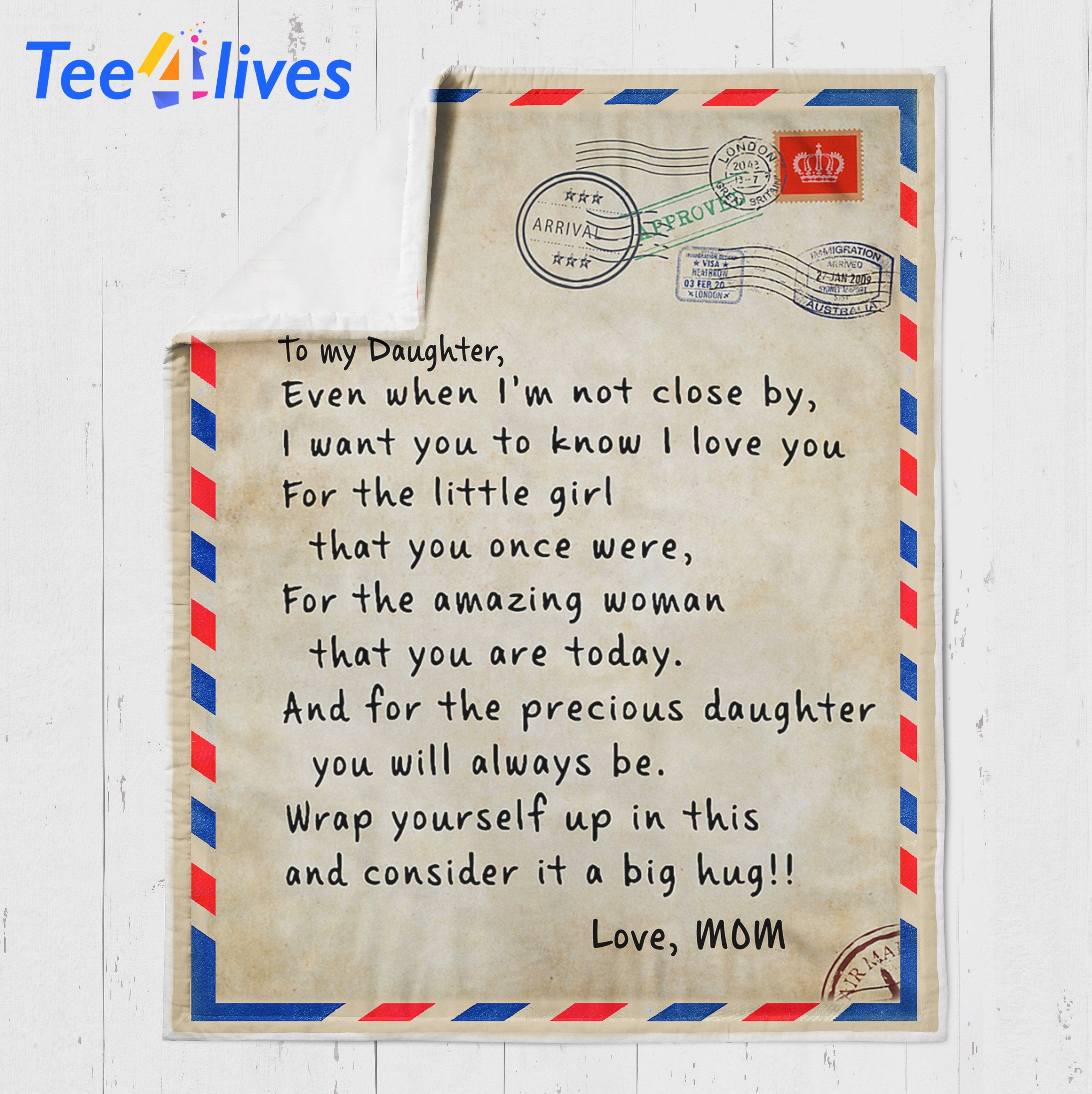 Custom Blanket Personalized Name Letter To My Daughter Blanket - Gift For Daughter-A Loves Gift