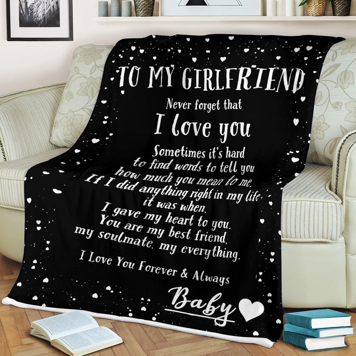 Custom Blankets Personalized Blanket - Perfect gift for Girlfriend - Fleece Blanket-A Loves Gift