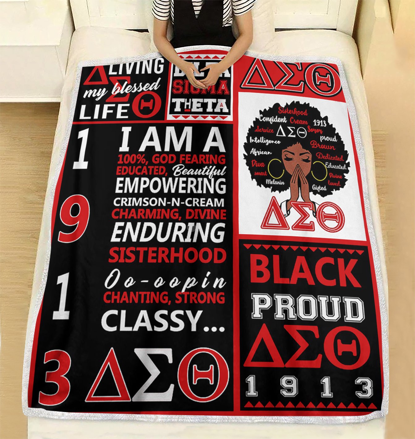 Custom Blanket Delta Sigma Theta Blanket - Fleece Blanket-A Loves Gift