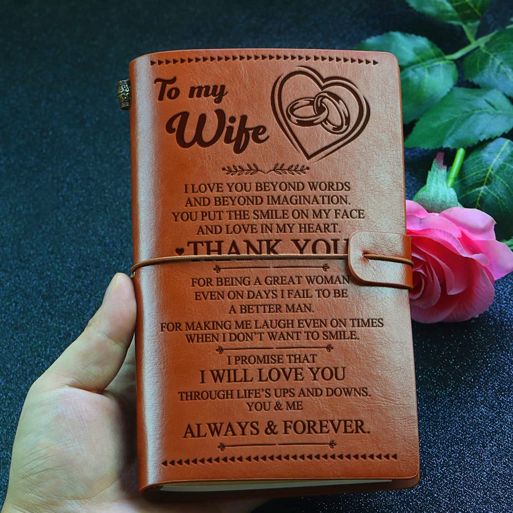 Wife Leather Journal Notebook Gift from Husband-A Loves Gift