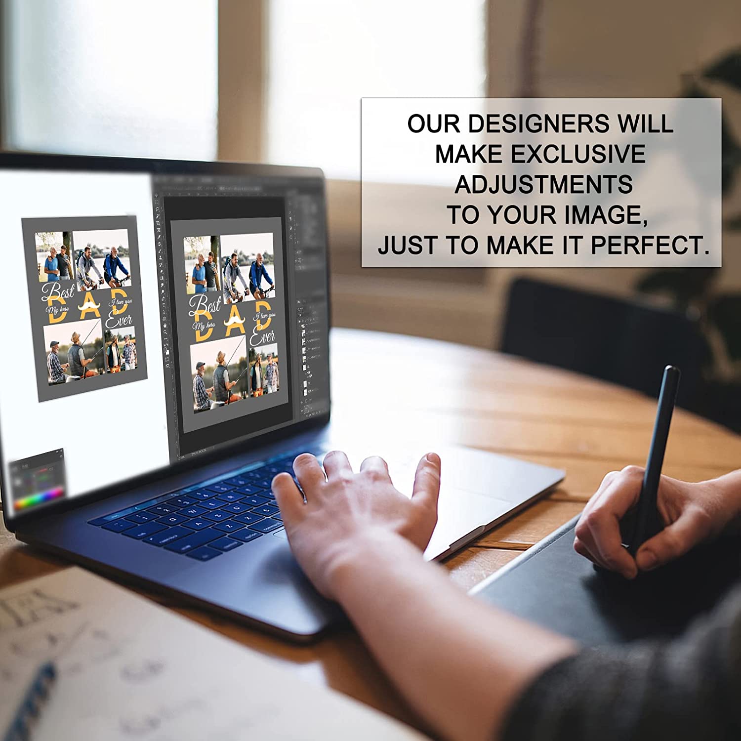  Personalized Custom Blanket with Photo to Dad Men from Daughter Son-A Loves Gift