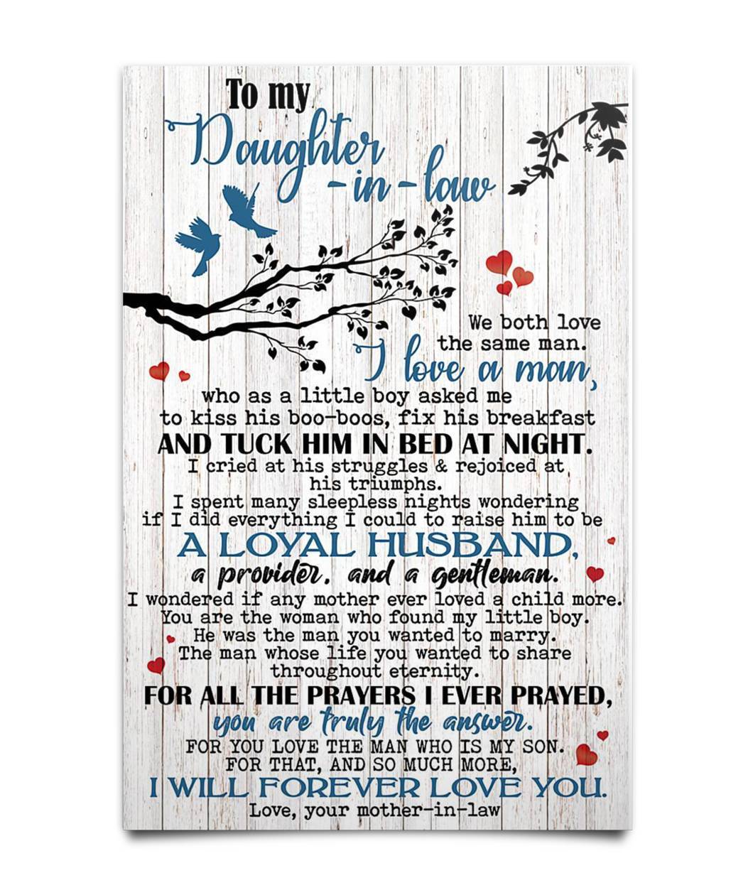 To My Daughter In Law Poster-A Loves Gift
