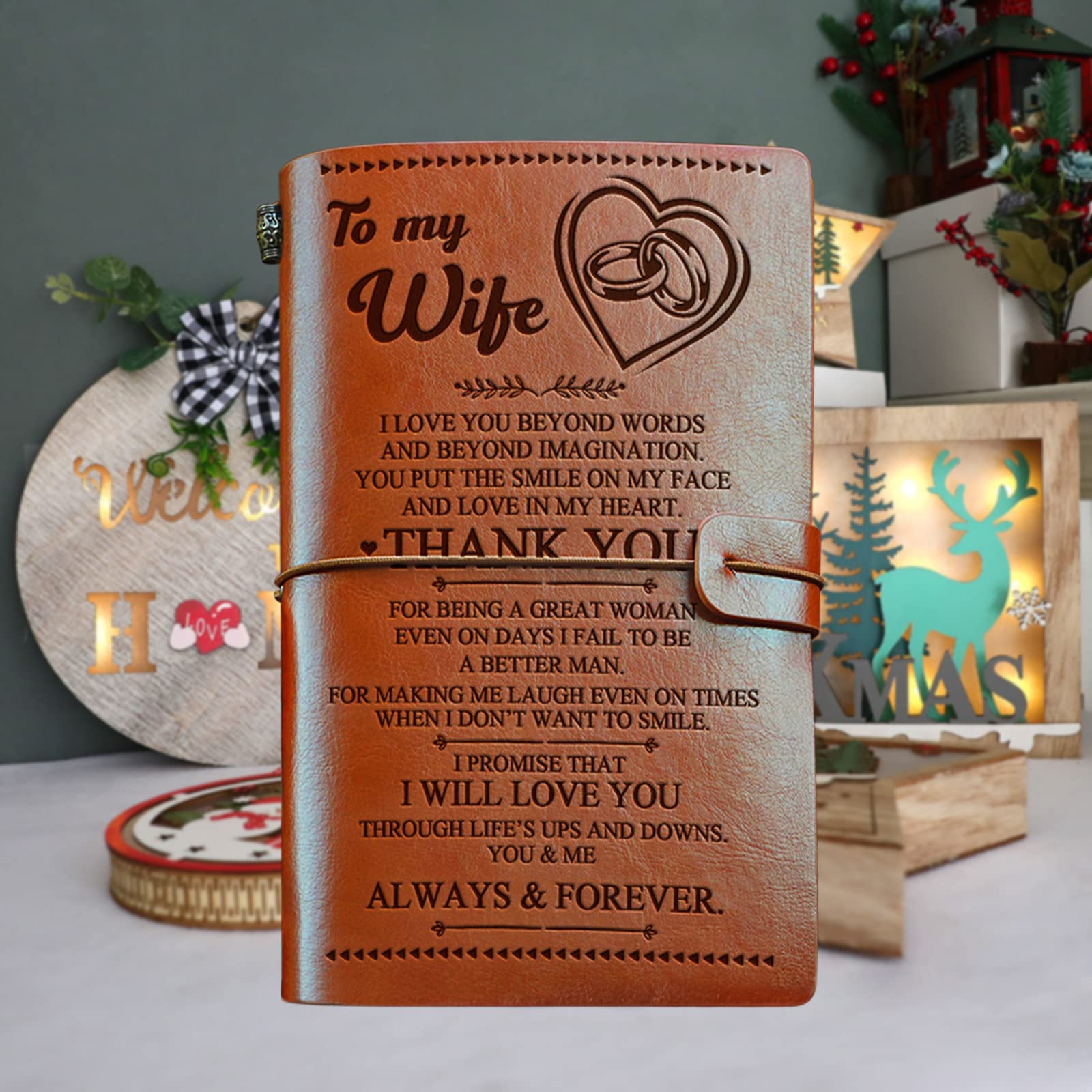 Wife Leather Journal Notebook Gift from Husband-A Loves Gift