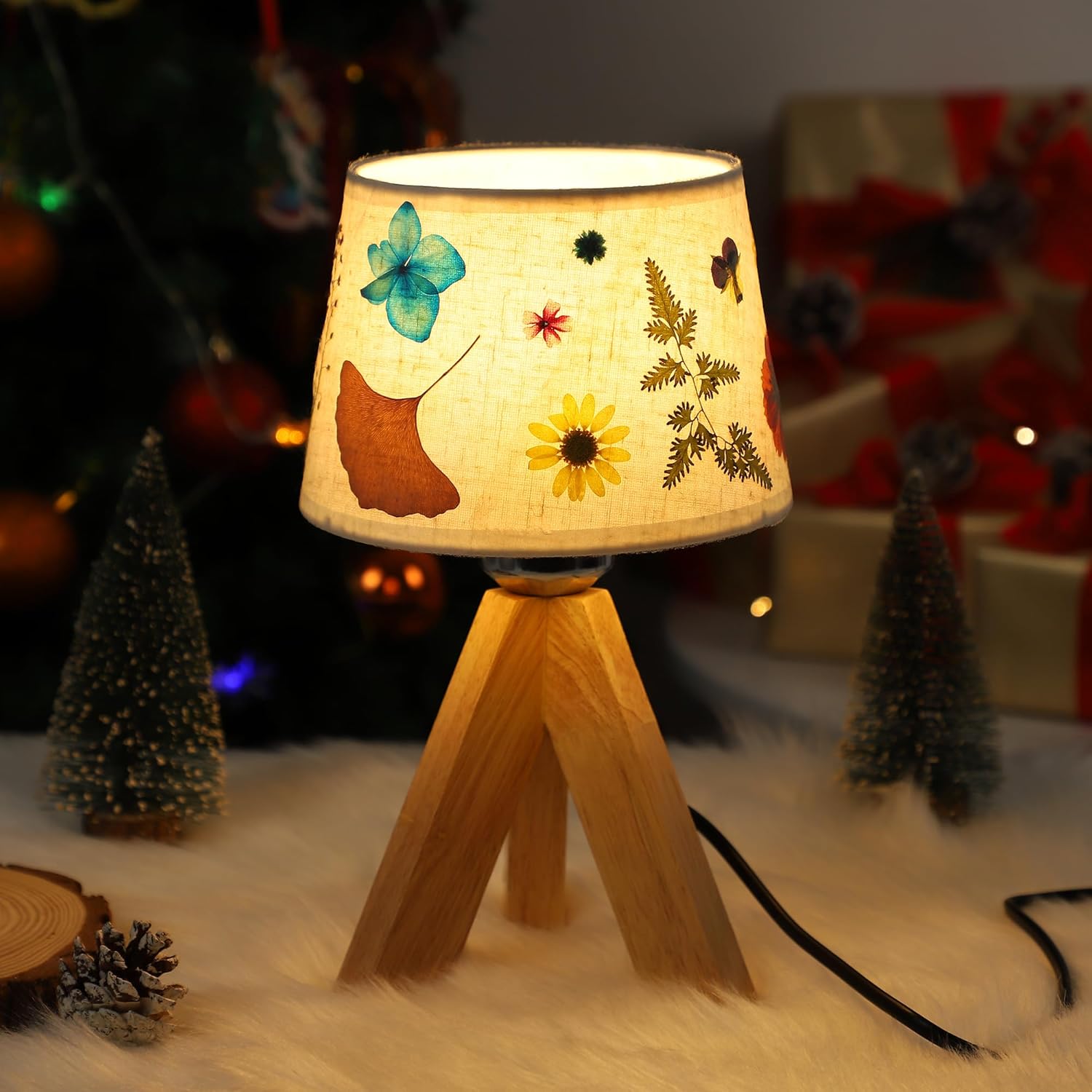 Flower Table Lamp Christmas Bedside Lamps Decor Gifts