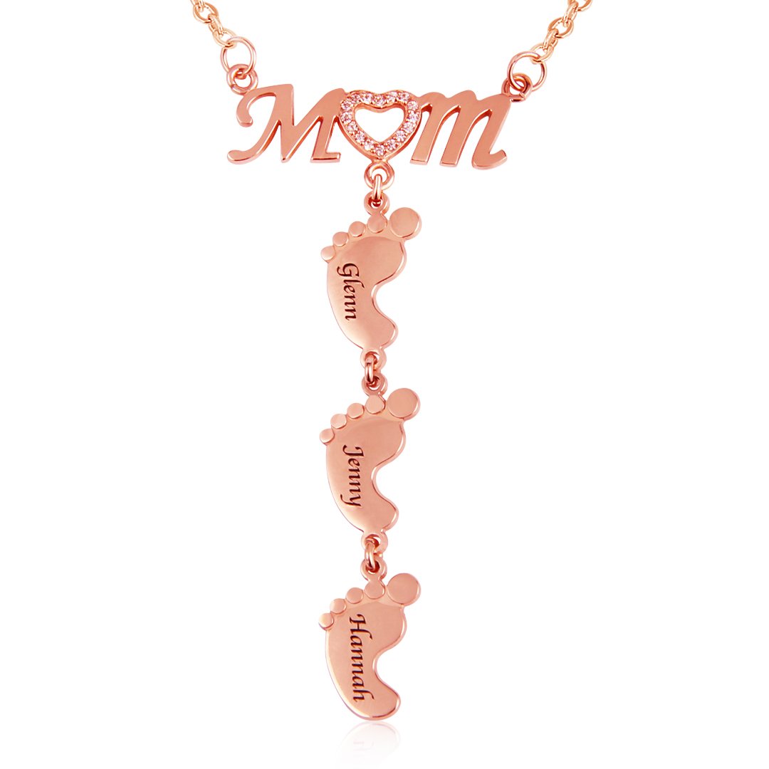 Mom and Baby Feet Necklace-A Loves Gift