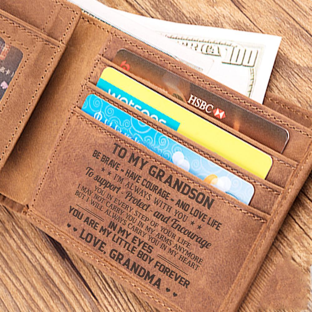 LEATHER WALLET - TO MY GRANDSON-A Loves Gift