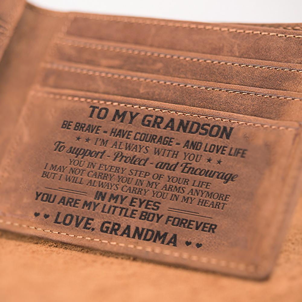 LEATHER WALLET - TO MY GRANDSON-A Loves Gift