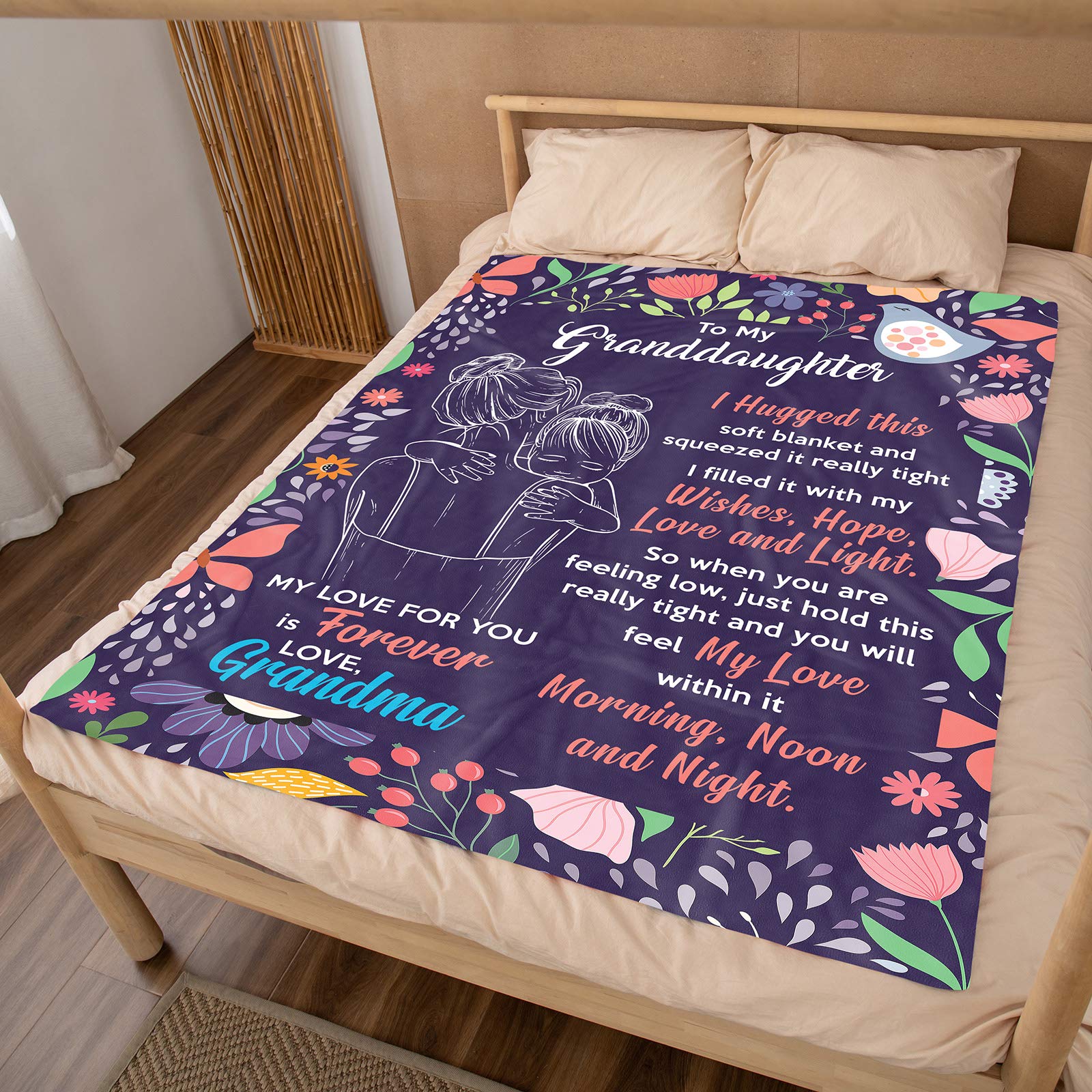 Personalized Throw Blanket for Granddaughter Christmas,Birthday-A Loves Gift